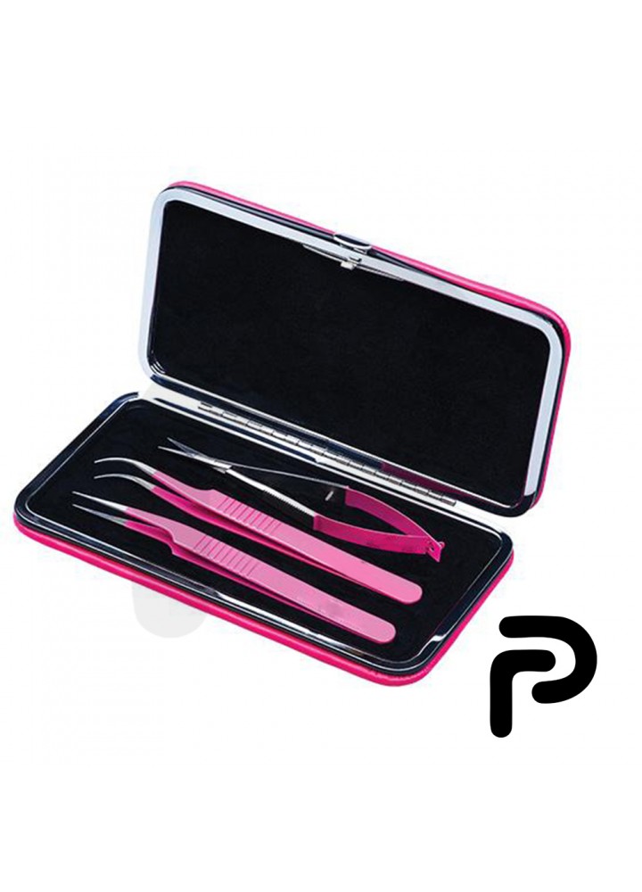 Eyelash extension tweezers and scissor with magnetic kit